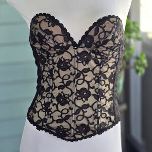 Vintage Carnival Lace Corset Bustier Size 36B Romantic Cosplay Pinup Renaissance